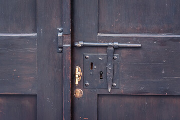 Old metal door with lock