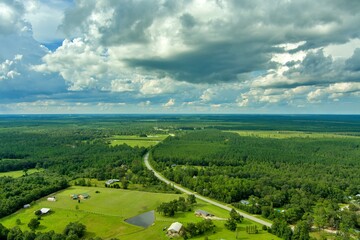 Obraz premium Aerial view of Molino, Florida in August of 2022