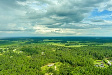 Fototapeta na wymiar Aerial view of Molino, Florida in August of 2022
