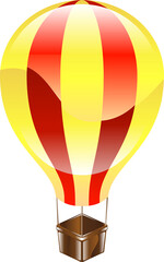 Fototapeta premium Shiny hot air balloon icon illustration