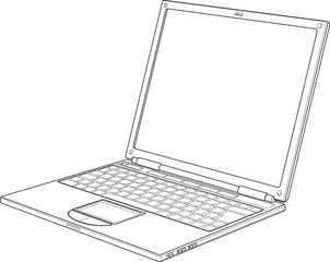 Laptop outline vector illustration