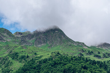 Clouds over the green mountains