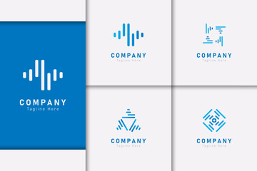 Set of company logo design ideas vector