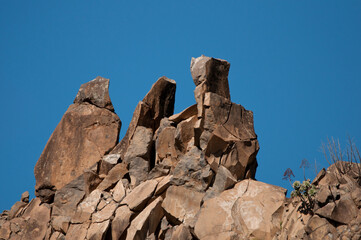 Fototapeta na wymiar Rocky cliff in Tejeda. Gran Canaria. Canary Islands. Spain.