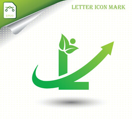 Natural letter L with eco logo design template