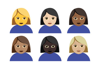 woman emoji vector set illustration