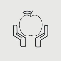 apple in hand icon