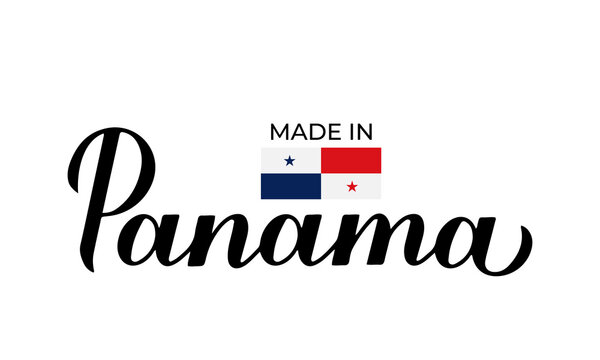 Made in Panama handwritten label. Calligraphy hand lettering. Quality mark vector icon. Perfect for logo design, tags, badges, stickers, emblem, product package, etc