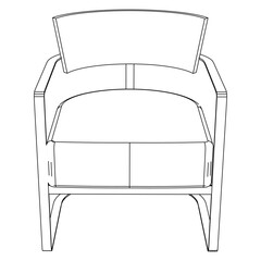 Easy Chair line vector illustration, isolated on white background