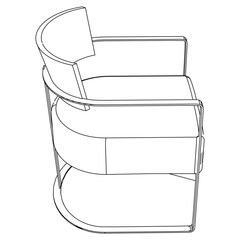 Easy Chair line vector illustration, isolated on white background