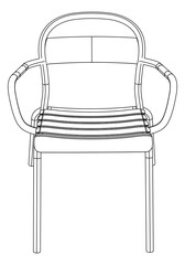 Easy Chair line vector illustration, isolated on white background