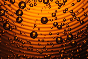 bubbles in a glass of soda