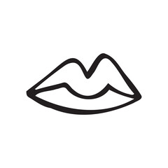 Single element lip on the stick in doodle style. Doodle vector illustration.