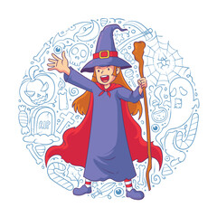witch costume on halloween night