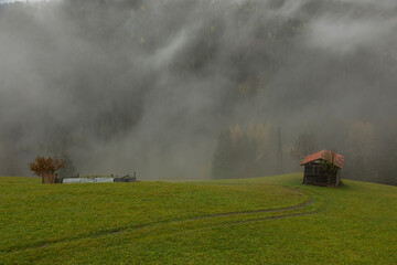Fototapeta na wymiar Autumn Season in the Italian Dolomites, Bolzano Italy
