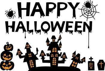 ハロウィンのイラスト素材集。
ハロウィンためのイラストセット。