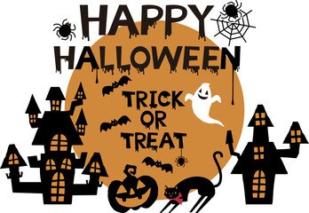 ハロウィンのイラスト素材集。
ハロウィンためのイラストセット。