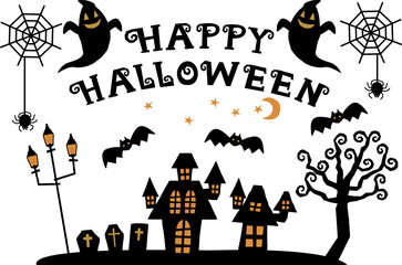 ハロウィンのイラスト素材集。
ハロウィンためのイラストセット。