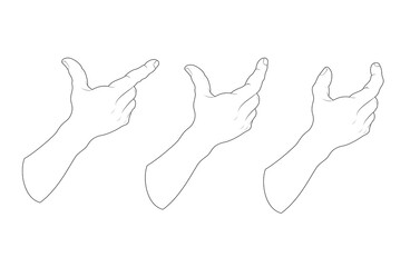 hand gestures symbol sign linear drawing man holding hands