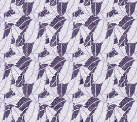 Seamless colored natural pattern of leaves or feathers
