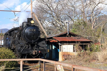 Scenery with a train running