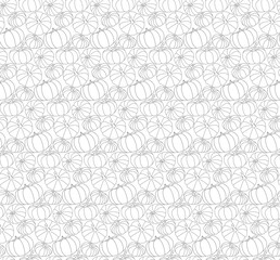 Seamless monochrome pattern with halloween pumpkins
