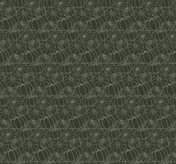 Seamless monochrome pattern with halloween pumpkins

