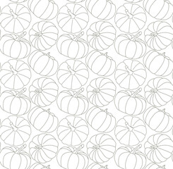 Seamless monochrome pattern with halloween pumpkins
