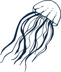 Jellyfish Outline Illustration