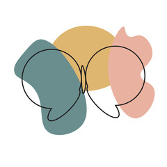 butterfly line art with minimalist color