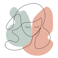 Fashion female line art minimalistic style.