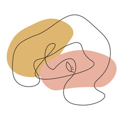 Fashion female line art minimalistic style.