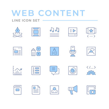 Set color line icons of web content
