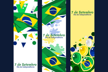 Translate: September 7, Independence Day. Independence of Brazil vector illustration. Suitable for greeting card, poster and banner.