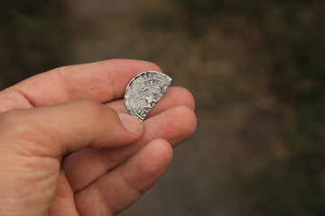 Rare antique european silver coin