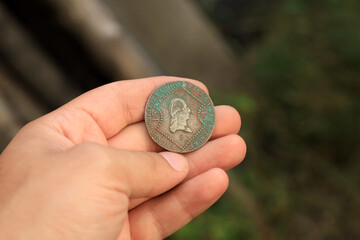 Vintage copper Austrian coin