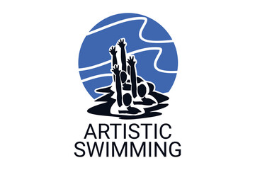 artistic swimming sport vector line icon. sport pictogram, vector illustration.