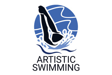 artistic swimming sport vector line icon. sport pictogram, vector illustration.
