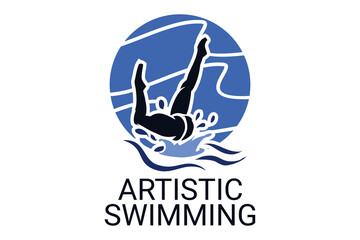 artistic swimming sport vector line icon. sport pictogram, vector illustration.