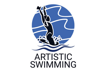 artistic swimming sport vector line icon. sport pictogram, vector illustration.