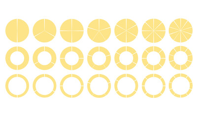 Pie chart set. vector illustration