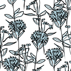 Floral Brush strokes Seamless Pattern Design