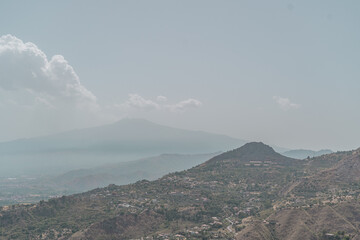 Views of Mount Etna, the active vulcano of Sicily.
