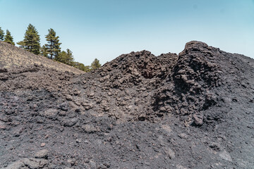 Views of Mount Etna, the active vulcano of Sicily.