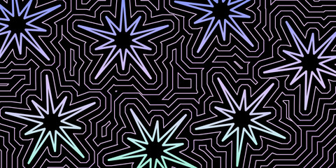 Seamless star line art pattern/ background/ backdrop/ wallpaper