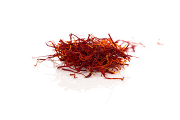Dried saffron spice isolated