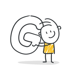 Strichfiguren / Strichmännchen: Buchstabe G. (Nr. 757)