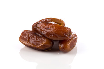 Date fruit close up isolated on white background