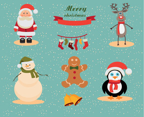 Fototapeta premium set of christmas elements