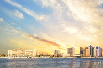 Obraz premium Beautiful view of the Nile embankment in the center of Cairo, Egypt